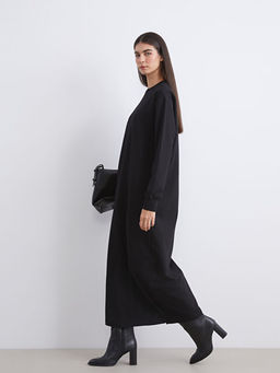 Bisiklet Yaka Sweatshirt Elbise