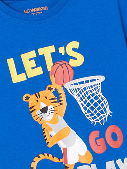 Bisiklet Yaka Bask?l? Erkek ?ocuk Pijama ?st