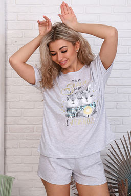 Пижама с шортами, принт Зайчики (881-1) - Плиона фото 41