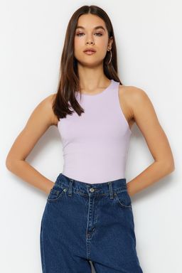 Lila Halter Yaka Vucuda Oturan Esnek Alttan C?tc?tl? Orme Body TWOSS20BD0044