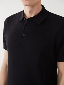 Polo Yaka K?sa Kollu Erkek Triko Kazak