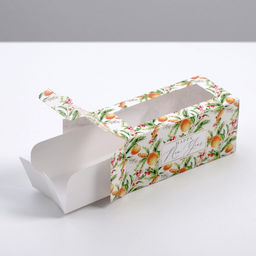 Цена за 5 шт. Коробочка для макарун «Новогодняя посылка» 12×5.5×5.5 см