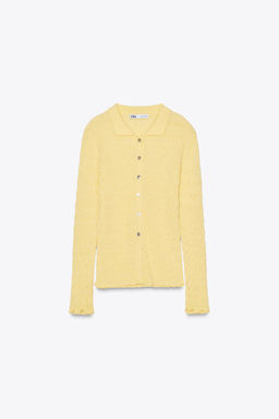 TEXTURED KNIT POLO COLLAR TOP - Zara фото 3