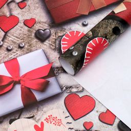 Цена за 10 шт. Бумага упаковочная, глянцевая Love, 70 х 100 см - UPAK LAND фото 2