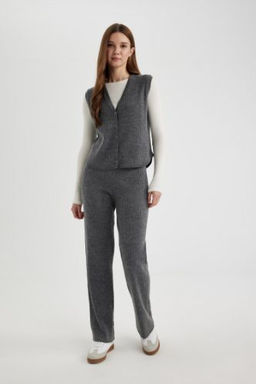 Straight Fit Basic Duz Triko Pantolon