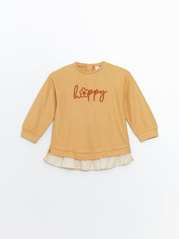 Bisiklet Yaka Uzun Kollu Bask?l? K?z Bebek Sweatshirt ve Tayt 2li - Waikiki фото 2