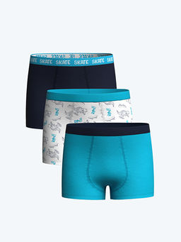 Bask?l? Erkek ?ocuk Boxer 3l?