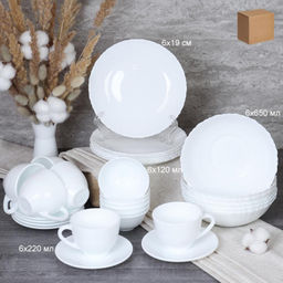 Столовый набор 30 предметов с розетками / GB220/12 (WHITE) / уп 1