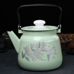 Чайник 3,5л эмаль С2716.3С сфер. декор салатовый с пл.кнопкой