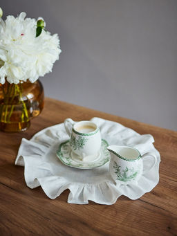 Молочник WY Bloomware, 250 мл, фарфор, белый, зелёный