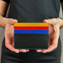 Итальянский кожаный кардхолдер DuDu серии Svalbard | черный