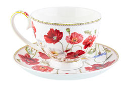 Чайн. пара 2 пр. 300 мл 12,5*9,5*7 см Маки на ножке, NEW BONE CHINA - Elan gallery фото 12