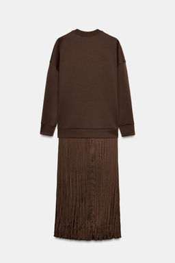 COMBINED SATIN DRESS - Zara фото 6