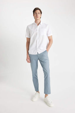 Рубашка стандартного кроя с воротником поло и короткими рукавами - Defacto фото 2