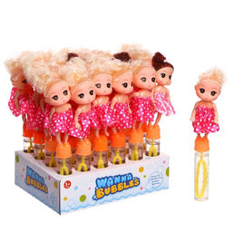 Цена за 24 шт. Мыльные пузыри Кукла тёмная 2,5х2,5х19,5 см