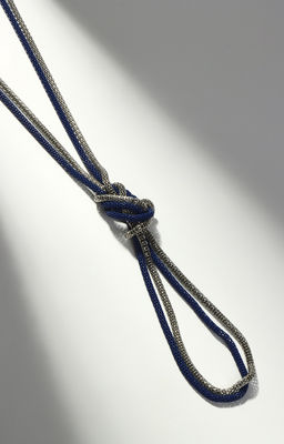 Бусы Трансформер 2 нити (несколько способов носки), цвет сине-серебряный, 118 см