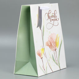 Пакет ламинированный Спасибо, 25.4 30.5 12.7 см - Дарите счастье фото 2