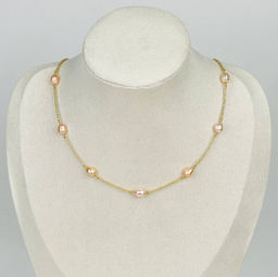 Колье на цепочке с Жемчугом 39 см +