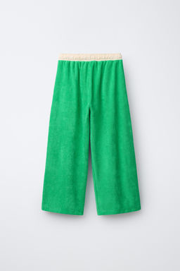 TOWELLING WIDE-LEG TROUSERS - Zara фото 2