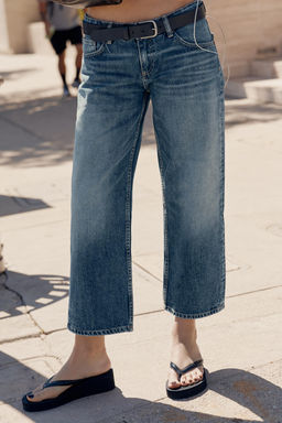 JEANS TRF WIDE LEG CROPPED TIRO BAJO / Azul - Zara фото 11