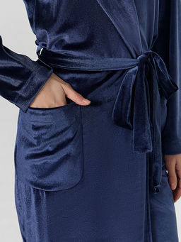 Халат женский синий велюровый - Mark formelle фото 5