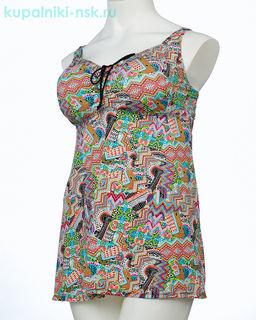 318001 узор Купальник раздельный платье (56-64)