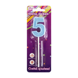 "BOOMZEE" Свеча для торта "Цифра" BCD-47 7.5 г 12 х 1 шт. 5_голубой