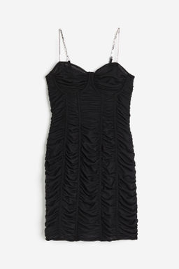 Vestido ajustado con tirantes de strass
