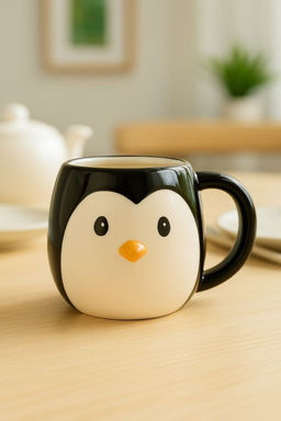 Кружка керамическая Penguin, black, 500 мл