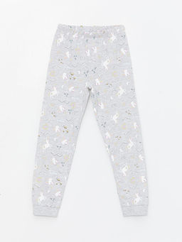 Beli Lastikli Bask?l? K?z ?ocuk Pijama Alt