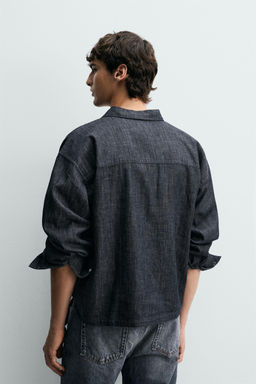 CAMISA POLO RELAXED FIT DENIM / ?ndigo - Zara фото 3