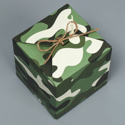 Цена за 2 шт. Коробка подарочная складная, упаковка, «Милитари», 12 х 12 х 12 см