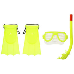 Набор для плавания детский ONLYTOP: маска, трубка, ласты безразмерные, цвета МИКС