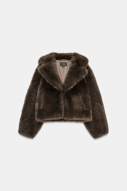 SHORT FAUX FUR COAT - Zara фото 3