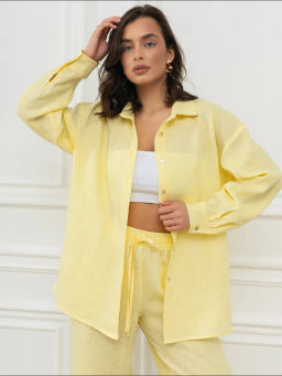 Рубашка женская Лён Белый - Modamica фото 23