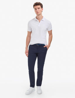 Beyaz Slim Fit %100 Pamuk K_vr_lmaz Polo Yaka Basic Ti__rt