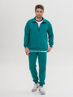 325П Костюм мужской со свитшотом, изумруд