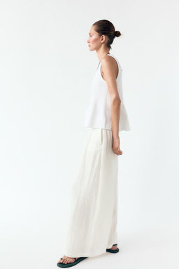 WIDE-LEG DARTED TROUSERS - Zara фото 2