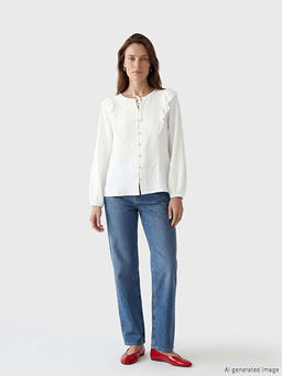 Ba?lamal? Yaka F?rf?rl? Bluz