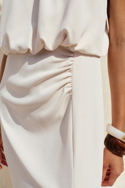 GATHERED WAIST MIDI DRESS - Zara фото 4