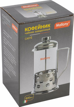 Чайник/кофейник (кофе-пресс) Кофе (Caffe) B535-800ML (сталь) 950082 /Mallony/ фото 3