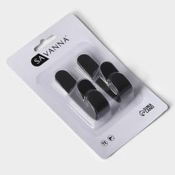 Крючки самоклеящиеся SAVANNA Black Loft, 4 шт., металл, 2.8×5.5×1.8 см, чёрные