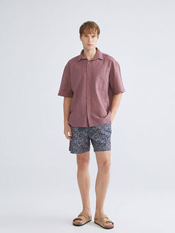 K?sa Boy Desenli Erkek Deniz ?ortu