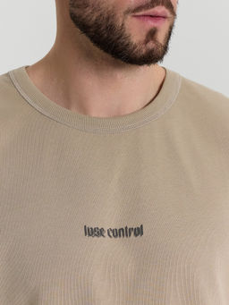 Футболка мужская бежевая с принтом lose control - Mark formelle фото 4