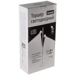 ULM-T600 2х6W/4500K/DIM RED Торшер напольный светодиодный, 2х6W. Сенсорный выключатель. Диммер. Красный. ТМ Uniel