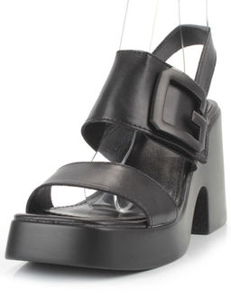 08-PEY330-2 BLACK Босоножки женские (натуральная кожа)