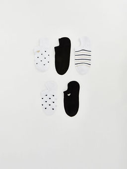 Kalp Desenli Kad?n Sneaker ?orap 5li