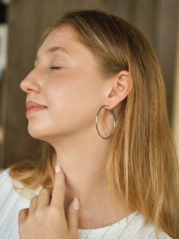 Цена за 2 шт. Серьги кольца QF «Классика», d=5 см, цвет серебро