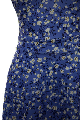 Mavi Cicek Desenli S?rt Dekolteli Belden Ac?lan Mini Ayarlanabilir Ask?l? Orme Elbise TWOSS20EL1630 - Trendyolmilla фото 5