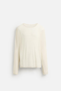 SEMI-SHEER TEXTURED T-SHIRT - Zara фото 7